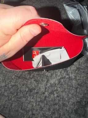Ray-Ban Black Sunglasses Case with Red Interior
All black ray bans